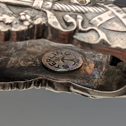 美國古董純銀精美裝飾便攜式折疊眼鏡 Roniet